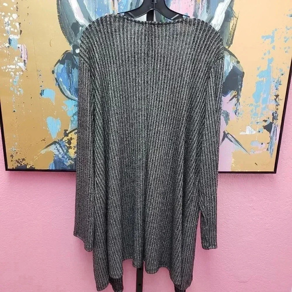 SoSik Metallic Open Front Cardigan - Picture 2 of 5